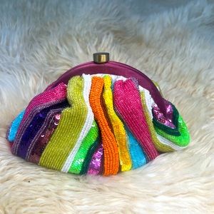 STEVE MADDEN Sequin Multi-Color Festive Clutch UNUSED!